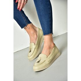 Fox Shoes P555014103 Bej Deri Kadın Ayakkabı
