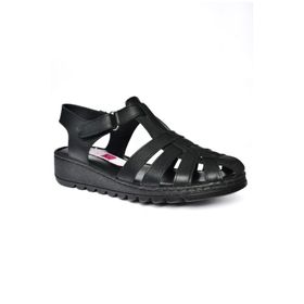 Fox Shoes P555030703 37 Siyah Deri Kadın Sandalet