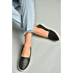 Fox Shoes P555031503 Siyah Deri Kadın Ayakkabı