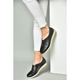 Fox Shoes P555081203 Siyah Deri Comfort Taban Kadın Ayakkabı