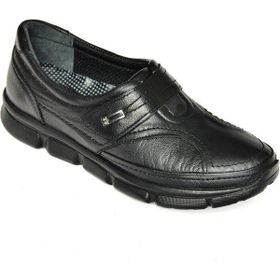 Fox Shoes P555190103 Siyah Deri Comfort Ortopedik Taban Kadın Ayakkabı