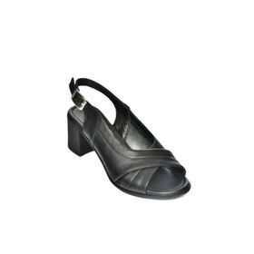 Fox Shoes P5554522 03 Siyah Hakiki Deri Kalın Topuklu Kadın Ayakkabı