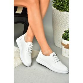 Fox Shoes P5554610 03 Beyaz Hakiki Deri Kadın Spor Ayakkabı