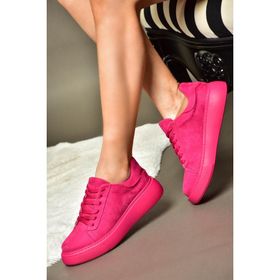 Fox Shoes P602045002 Fuşya Süet Kadın Spor Ayakkabı