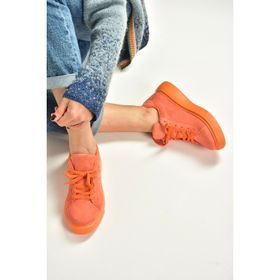 Fox Shoes P602045002 Turuncu Süet Kadın Spor Ayakkabı