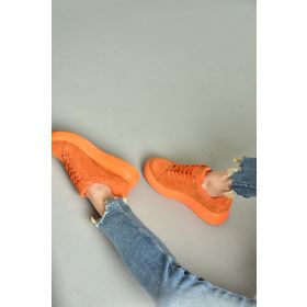 Fox Shoes P602045002 Turuncu Süet Kadın Spor Ayakkabı