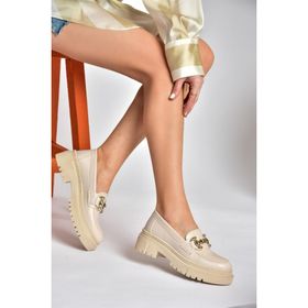 Fox Shoes P6520343009 Bej Kalın Tabanlı Kadın Günlük Ayakkabı