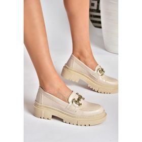 Fox Shoes P6520343009 Bej Kalın Tabanlı Kadın Günlük Ayakkabı