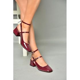 Fox Shoes P6541370 08 Bordo Rugan Mary Jane Alçak Topuklu Kadın Ayakkabı