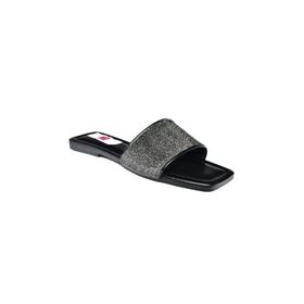 Fox Shoes P820038614 Siyah Kalın Bantlı Sim Detaylı Kadın Terlik