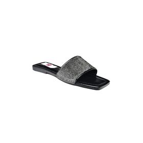Fox Shoes P820038614 Siyah Kalın Bantlı Sim Detaylı Kadın Terlik