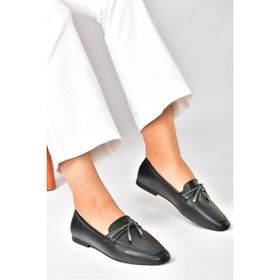 Fox Shoes P820840009 Siyah Taşlı Günlük Kadın Babet