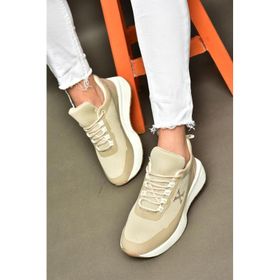 Fox Shoes P848531504 Bej Kumaş Kadın Spor Ayakkabı