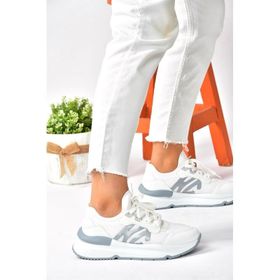 Fox Shoes P973516904 Beyaz Kumaş Kalın Tabanlı Spor Ayakkabı Sneakers
