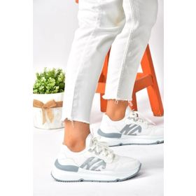 Fox Shoes P973516904 Beyaz Kumaş Kalın Tabanlı Spor Ayakkabı Sneakers