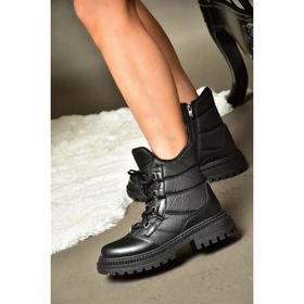 Fox Shoes R274510004 Siyah Kumaş Kalın Tabanlı Kadın Bot
