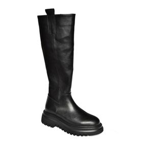 Fox Shoes R312401309 Siyah Suni Deri Kalın Tabanlı Kadın Çizme