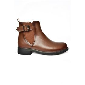 Fox Shoes R374050209 Taba Suni Deri Alçak Tabanlı Kadın Bot