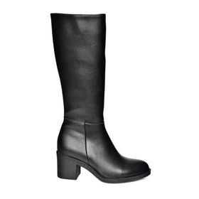 Fox Shoes R404800509 Siyah Suni Deri Alçak Topuklu Kadın Çizme