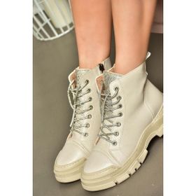 Fox Shoes R602889909 Bej Taş Detaylı Kadın Bot