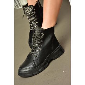 Fox Shoes R602889909 Siyah Taş Detaylı Kadın Bot
