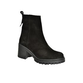Fox Shoes R654006502 Siyah Süet Kalın Topuklu Kadın Bot