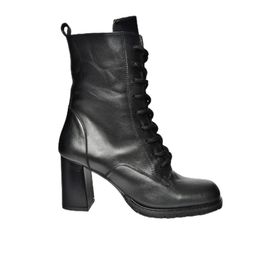 Fox Shoes R654026703 Siyah Hakiki Deri Kalın Topuklu Kadın Bot