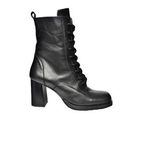 Fox Shoes R654026703 Siyah Hakiki Deri Kalın Topuklu Kadın Bot