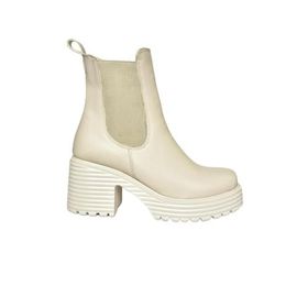 Fox Shoes R996020009 Bej Kalın Topuklu Kadın Bot