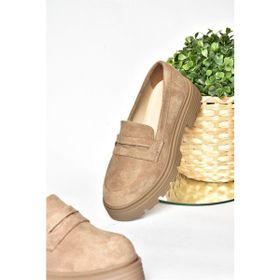 Fox Shoes R996092002 Vizon Süet Kalın Tabanlı Kadın Günlük Ayakkabı