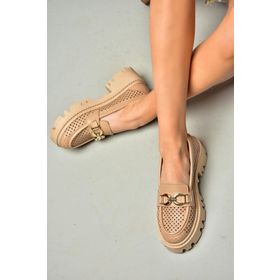Fox Shoes S2502426 09 Ten Kalın Tabalı Kadın Ayakkabı
