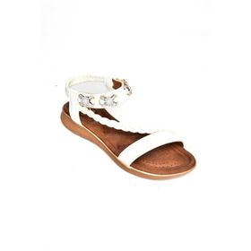 Fox Shoes S2580134 09 Alçak Tabanlı Beyaz Kadın Sandalet