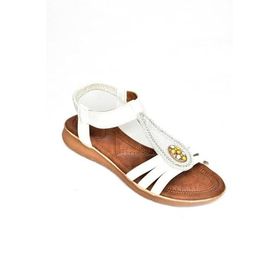 Fox Shoes S258013709 Beyaz Alçak Tabanlı Kadın Sandalet