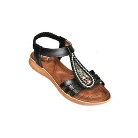Fox Shoes S258013709 Siyah Alçak Tabanlı Kadın Sandalet