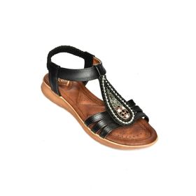 Fox Shoes S258013709 Siyah Alçak Tabanlı Kadın Sandalet