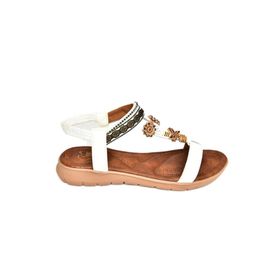 Fox Shoes S258015209 Beyaz Alçak Tabanlı Kadın Sandalet