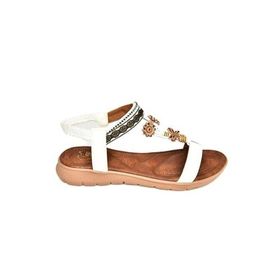 Fox Shoes S258015209 Beyaz Alçak Tabanlı Kadın Sandalet