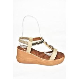 Fox Shoes S2581360 09 Dolgu Tabanlı Bej Kadın Sandalet