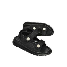 Fox Shoes S2671220 04 Kumaş Siyah Kadın Sandalet