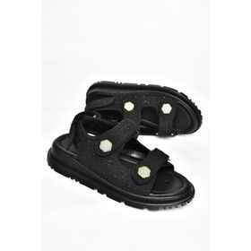 Fox Shoes S2671220 04 Kumaş Siyah Kadın Sandalet