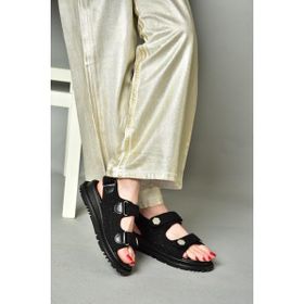 Fox Shoes S2671220 04 Kumaş Siyah Kadın Sandalet