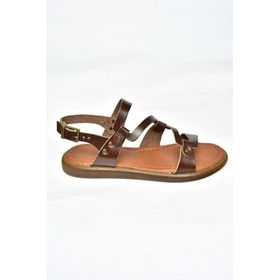 Fox Shoes S2910184 03 Hakiki Deri Kahverengi Kadın Sandalet