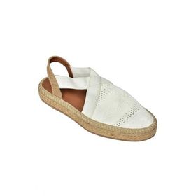 Fox Shoes S4040101 06 Dantel Kumaş Espadril Beyaz Kadın Sandalet