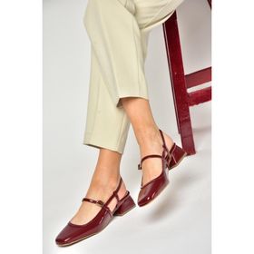 Fox Shoes S4725726 08 Bordo Rugan Kalın Topuklu Kadın Ayakkabı
