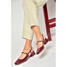 Fox Shoes S4725726 08 Bordo Rugan Kalın Topuklu Kadın Ayakkabı
