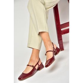 Fox Shoes S4725726 08 Bordo Rugan Kalın Topuklu Kadın Ayakkabı