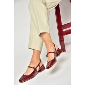 Fox Shoes S4725726 08 Bordo Rugan Kalın Topuklu Kadın Ayakkabı