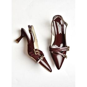 Fox Shoes S5180812 08 Bordo Rugan Alçak Topuklu Kadın Ayakkabı