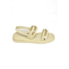 Fox Shoes S518105609 Bej Gold Zincir Detaylı Kadın Sandalet