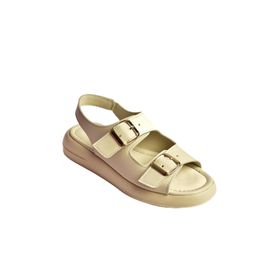 Fox Shoes S518108309 Bej Suni Deri Kadın Sandalet